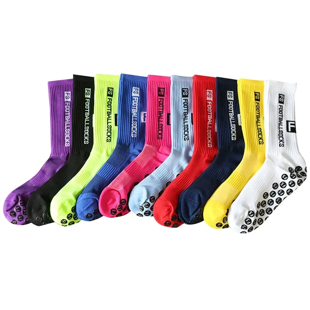 1Pair Football Socks Round Silicone Suction Antislip Soccer Socks Athletes Professional Game Training Men Women