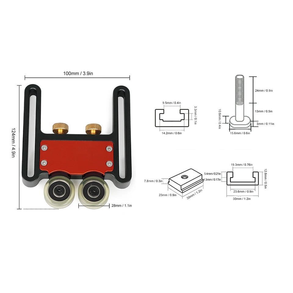Table Saw Feeder, Roller, Woodworking Double Wheel Sliding Roller, Board Auxiliary Tool, Used For 30 Or 45 Standard Slots