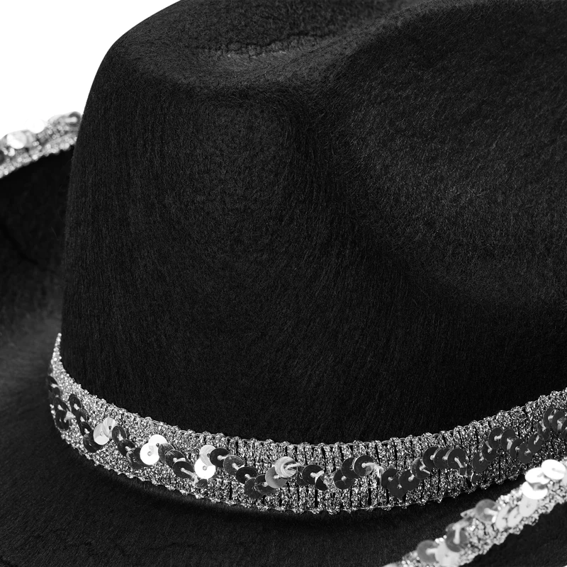 Cowboy Hats Cowgirl Hats Women Rhinestone Cowboy Hats Wide Brim Western Furry Cowgirl Hat Party Supplies Outdoor Sun Protection for Hiking Camping Riding