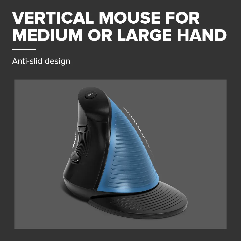 Ergonômico Vertical Office Mouse Clique Silencioso Ratos da Mão Direita com Remoção Palm Wrist pc Laptop Computador 4000dpi Delux-m618xu - Imagem 6
