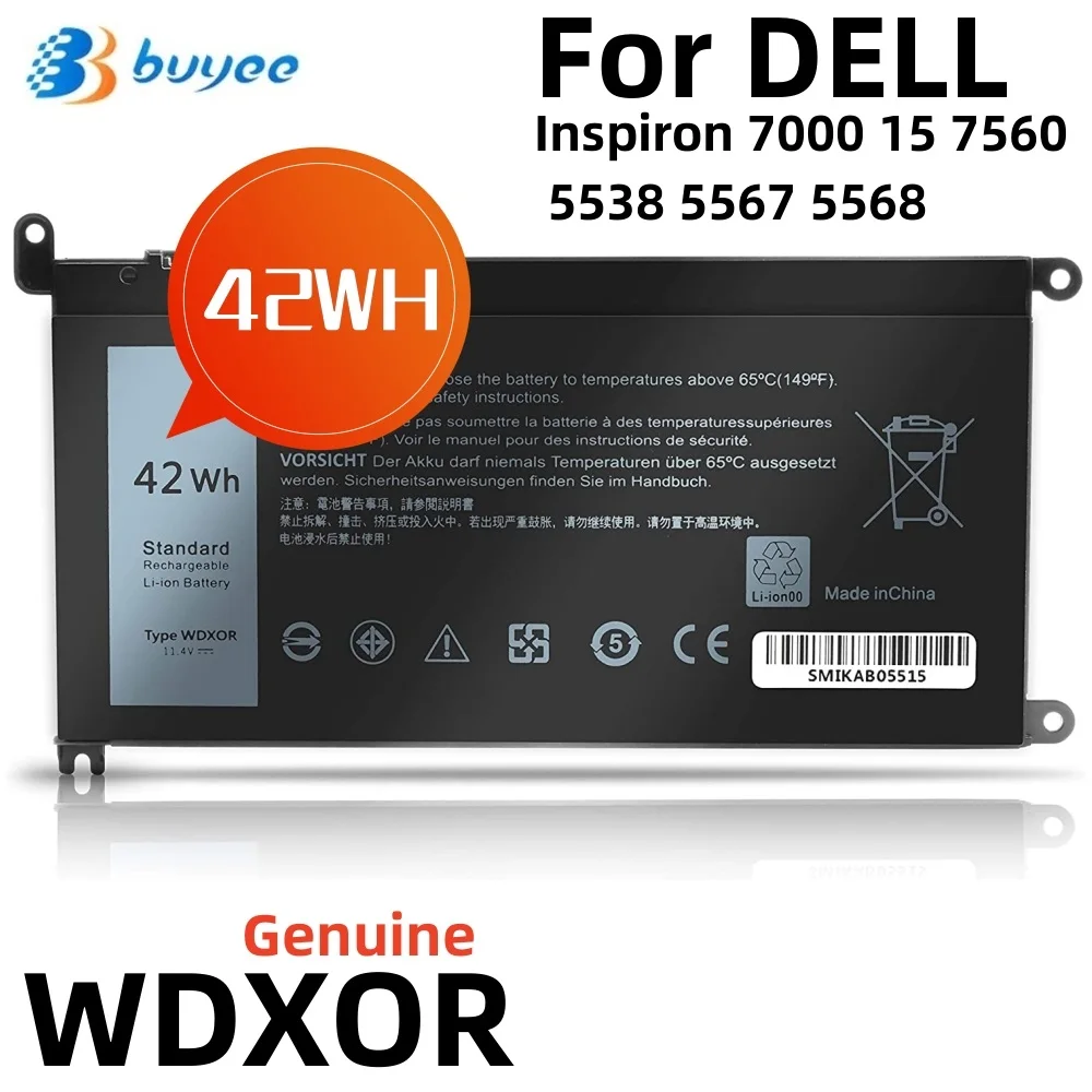 Nuova Batteria Per Laptop Wdxor 42Wh Per Dell Inspiron 13 14 15 17 5000 Latitude 3189 3390 Vostro 3000 Series Notebook Wdx0R 3 Celle