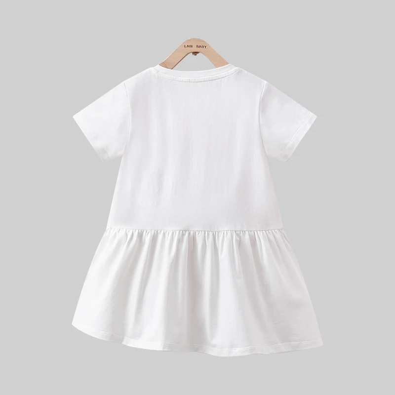 LABI BABY Kids abiti per ragazze cotone lunghezza al ginocchio stampa Casual girocollo vestito per bambini vestiti estivi