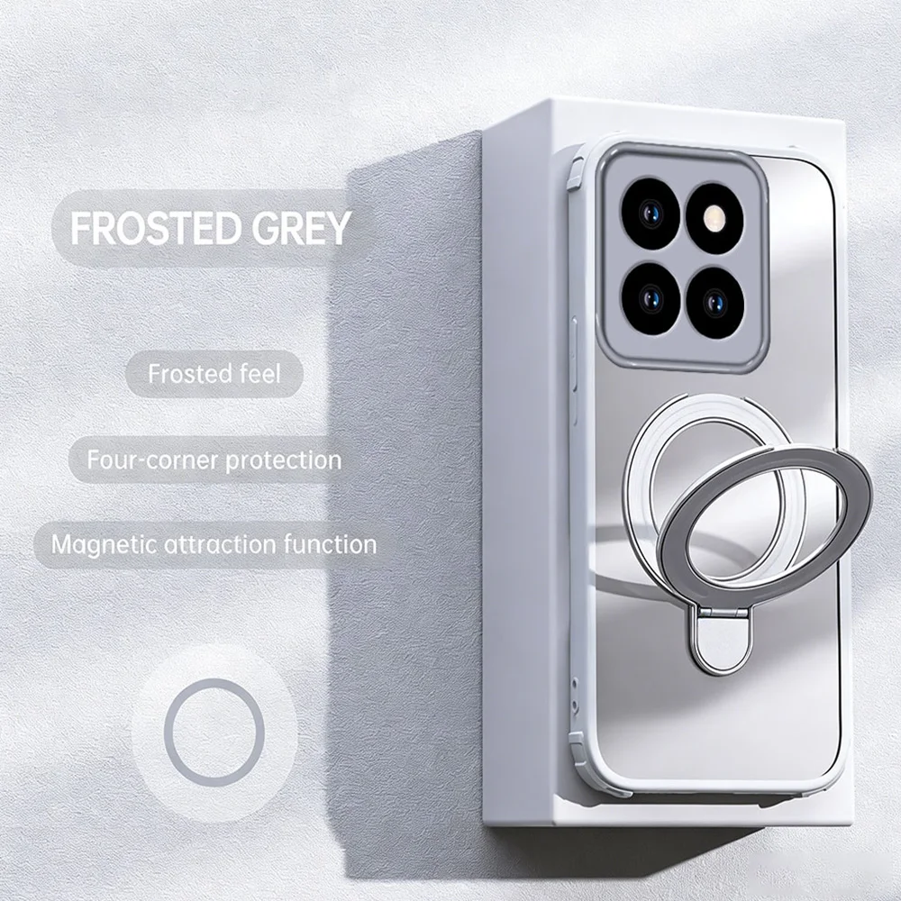 Transparent Shockproof Magnetic Bracket Phone Case Silicone Cover