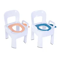 Commode Toilet Chair Easy To Clean Toilet Commode Anti Slip Foot Pad Backrest Cushion Extra Wide for Squat Toilet for Bathroom 1