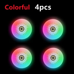 4pcs LED Flash Wheel PU Tires for Inline and Roller Skates (Colorful)