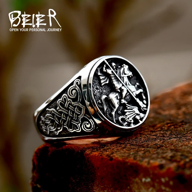 316L Stainless Steel 2023 New St Christopher Ring For Man Chic Fancy Cross  Jesus Jewelry Freeshipping Party Gift - AliExpress