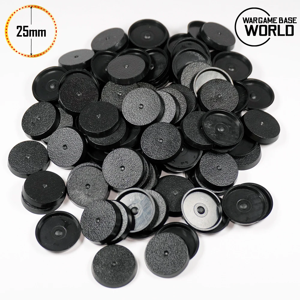 Plastic Round Bases 25mm for Gaming Miniatures and Table Games