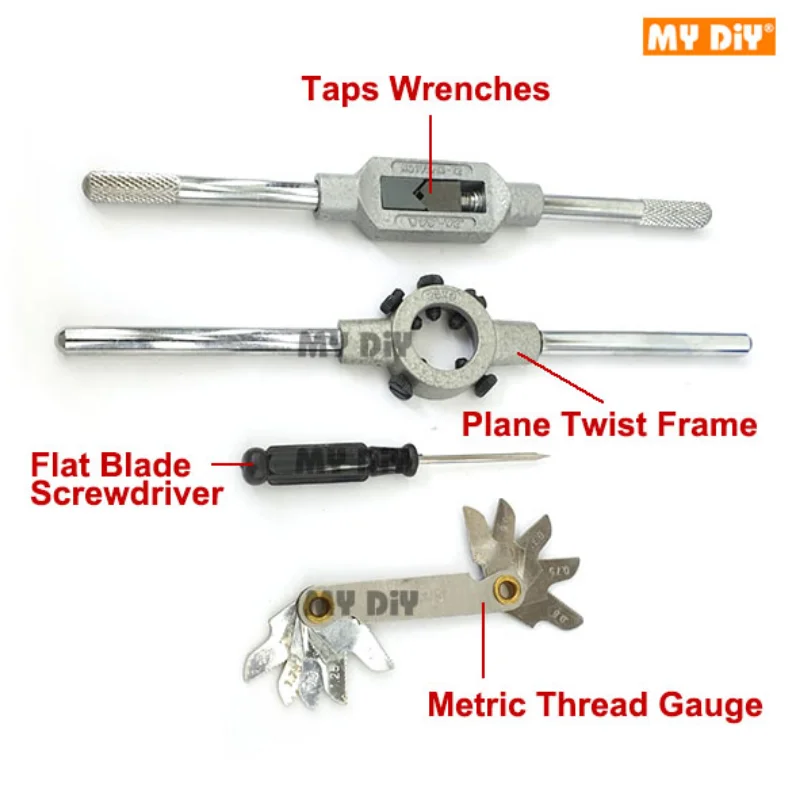 Description Picture 4 of item6/32pcs Screw Thread Hand Metric Tap Wrench And Die Set / Hand Threading Tool Tungsten Carbide Tool Bit Set