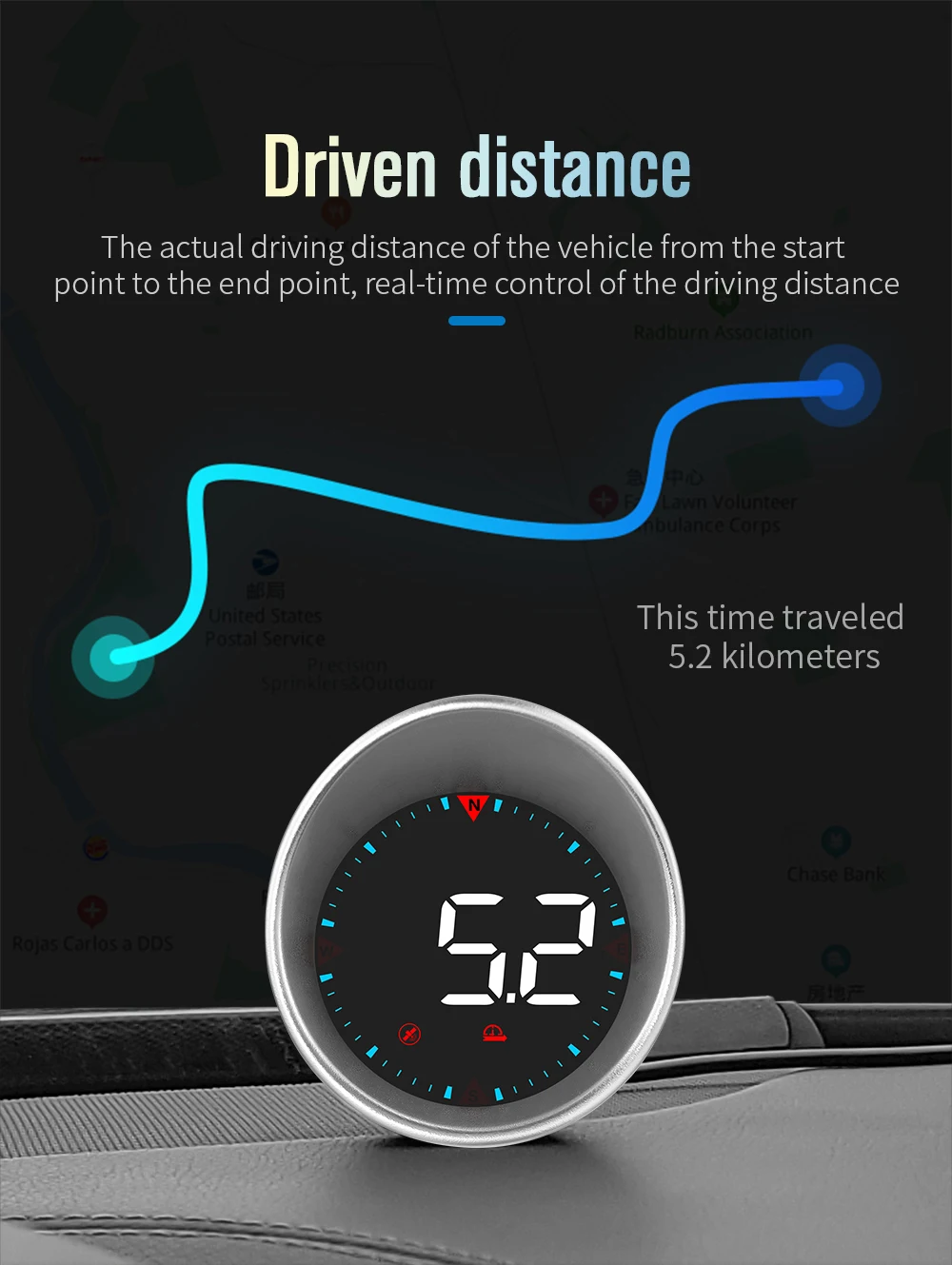 G5 HUD Car Head Up Display Smart Digital Speed Mileage Tester Meter MPH KMH Gaug