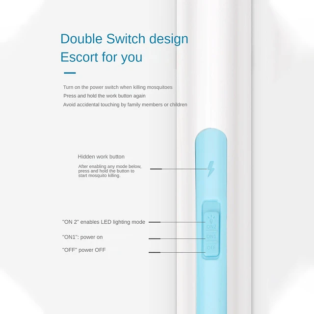 Elektromos Szúnyoggyilkos Légy Swatter Csapda Usb Újratölthető Szúnyog Ütő Rovar Gyilkos Beltéri Kültéri Vezérlés Light - Image 4