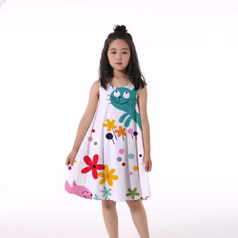 jumper dress 2022 New Fashion Summer Delicious Desserts 3D Print Cute Baby Girl Party Dresses for Kids Princess Girls Dress 4-14 Years Old new dress