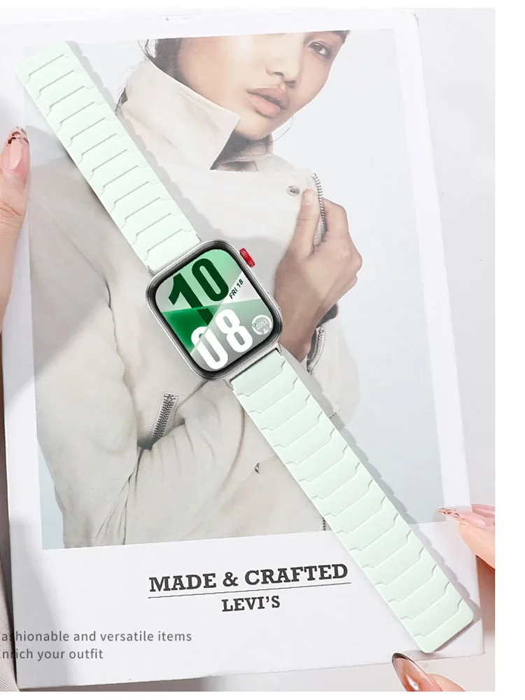 حزام مغناطيسي من السيليكون لساعة Huawei Watch Fit...