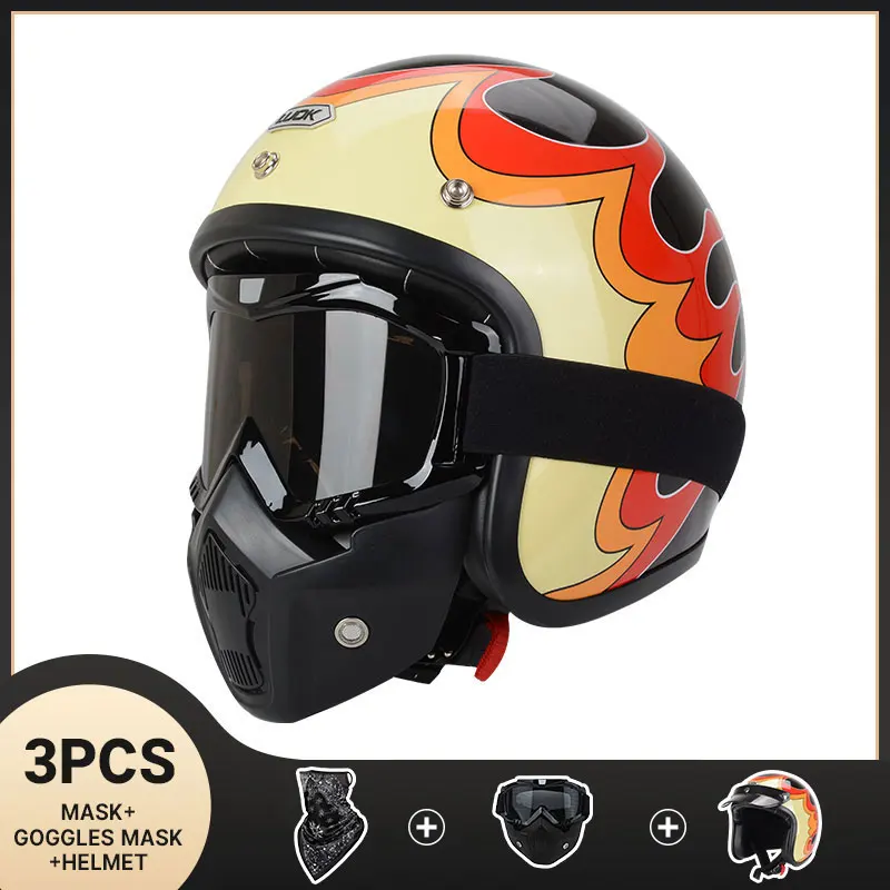 Open-Face Casco Per Monopattino Elettrico Mezza Faccia Moto Casco Moto Retro Caschi Moto Con Dot