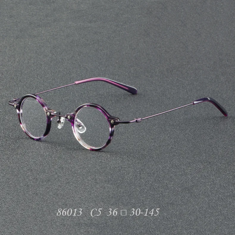 Vcka Vintage Acetat Titan Myopie Brillen Rahmen Männer verschreibung pflicht ige optische Brille Frauen Retro runde Brillen-0,5 bis-6,0 – Detail 6
