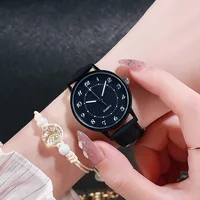 2025 Simple Vintage Classic Digital Quartz Women Watch Casual  Leather Band Strap Round Analog WristWatches Luminous Hands Clock 1