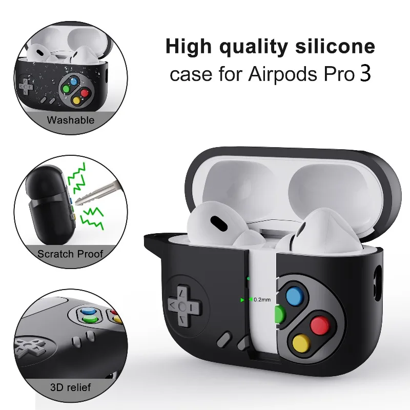 3D Silicone Game Console Shockproof Protective Earphone Case
