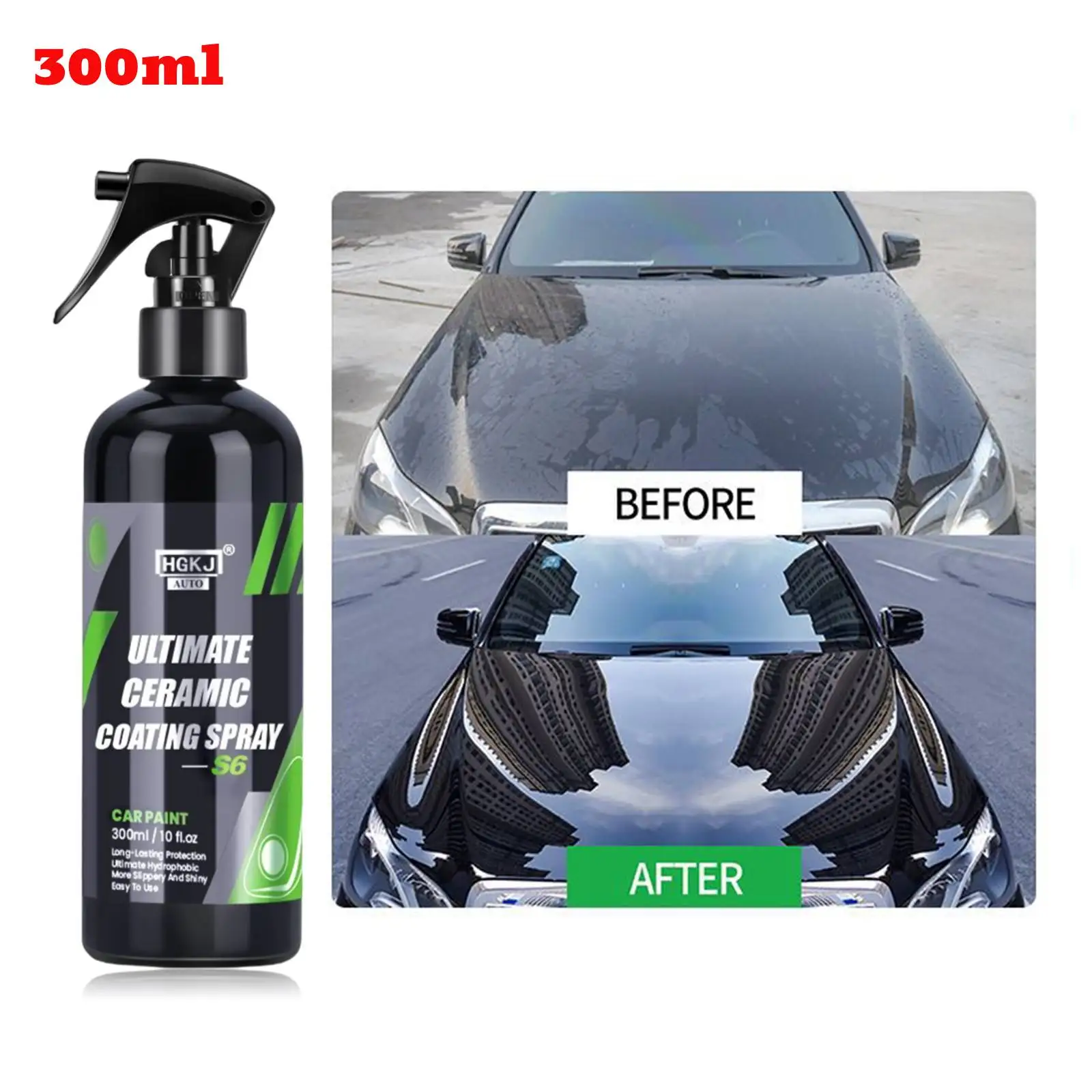 300ml 9H Ceramic Car Coating Spray Liquid Car Paint Care Car Anti Scratch  Repair Spray Hydrophobic Coating Liquid Protection S6 - AliExpress