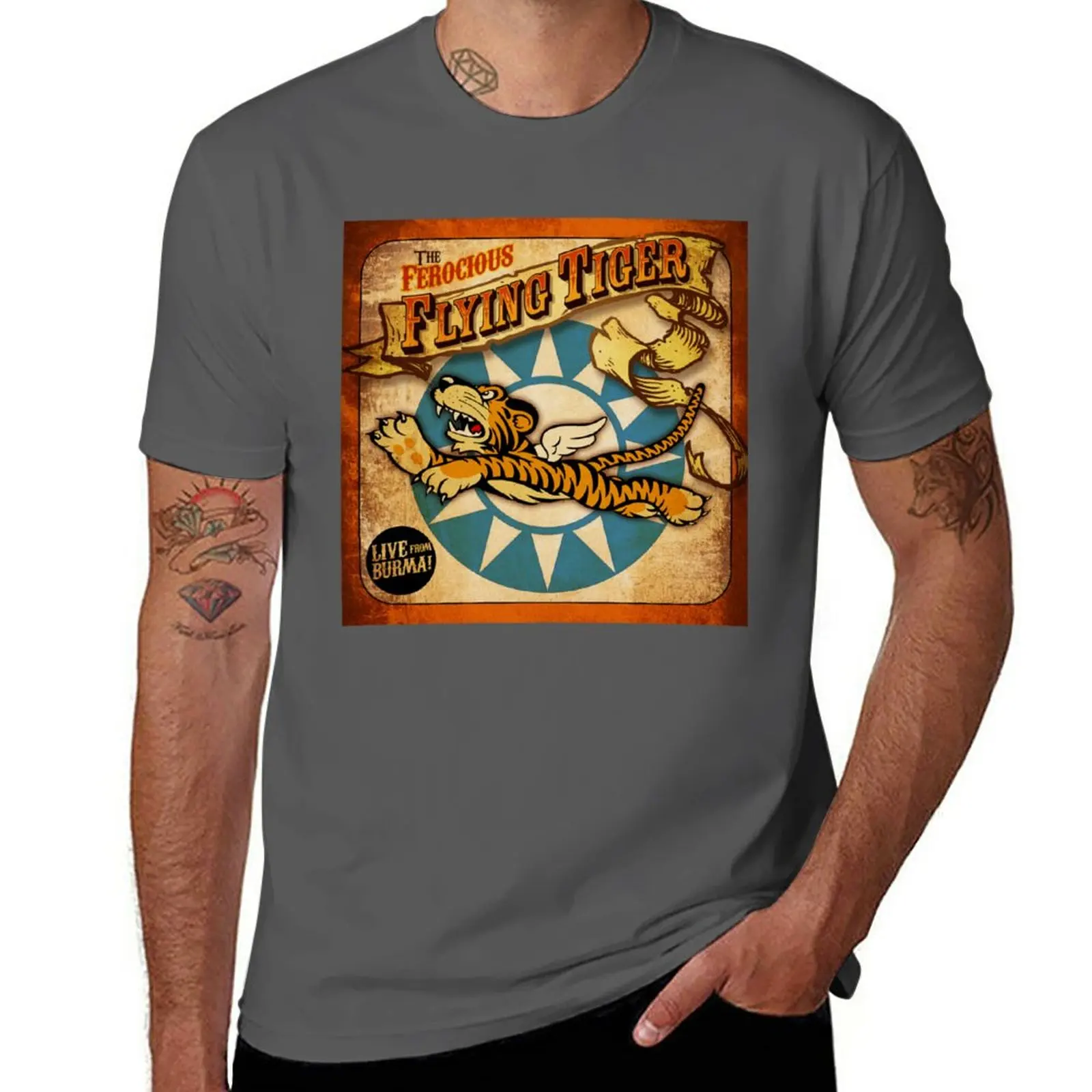 

FLYING TIGER VINTAGE T-Shirt oversized for a boy vintage black t-shirts for men