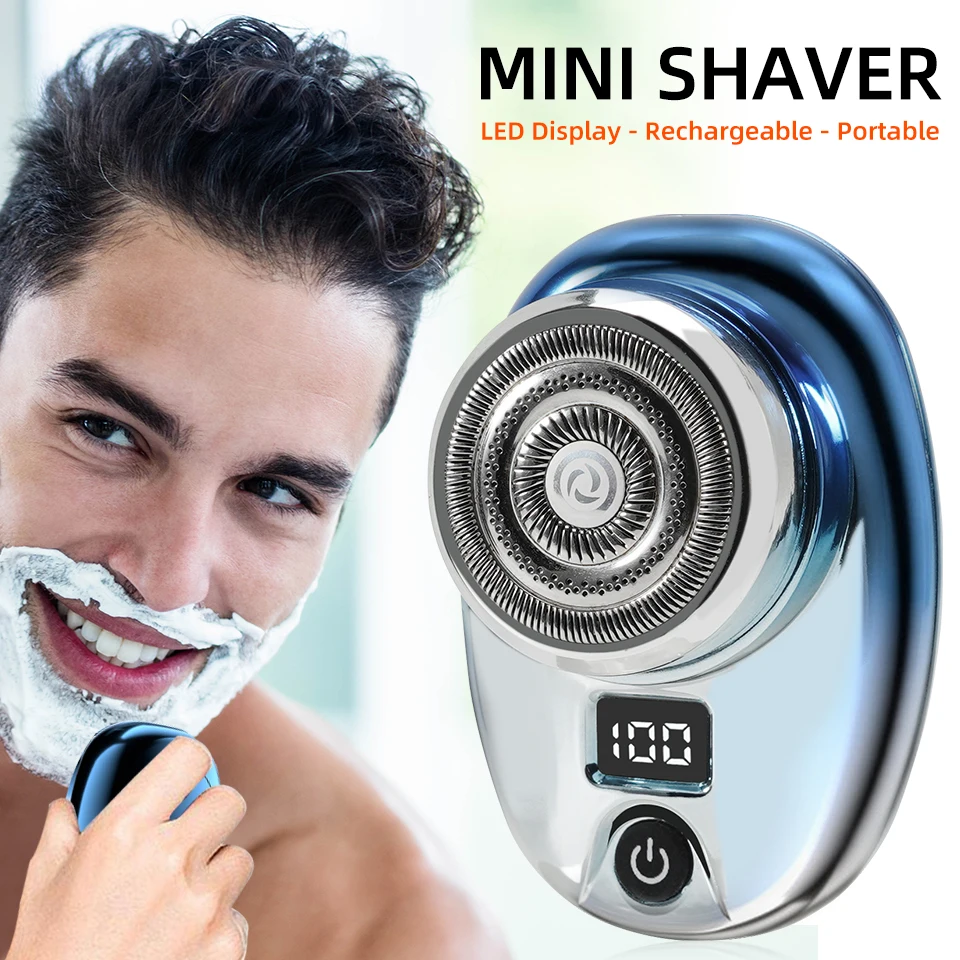 Mini Electric Razor Wet and Dry Washable Fast Charging Digital Display Portable Electric Shaver 1 Hour Charge Time Upgrade Electric Shaver Razor Blade Shaver Blade Head Electric Shaver Head