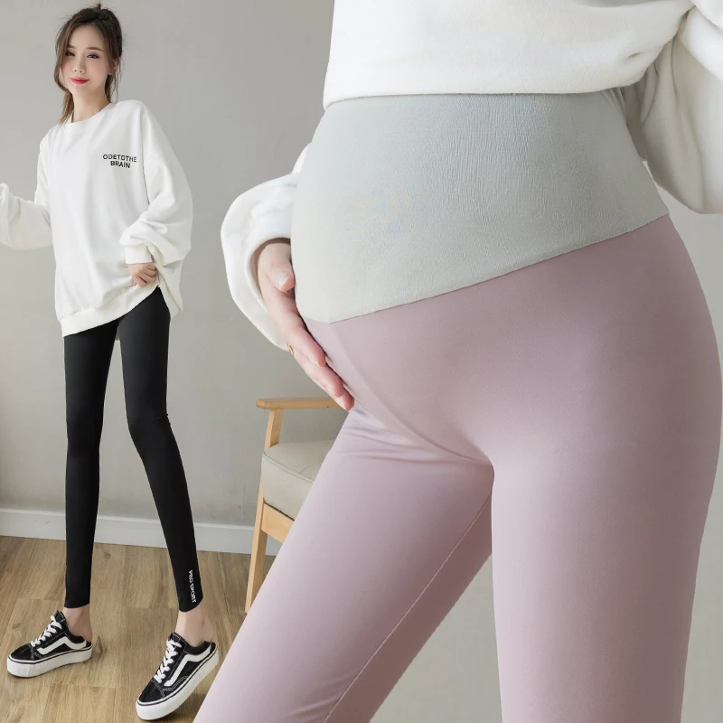 

2024 Maternity Shark Pants High Waist Belly Skinny Legging Clothes for Pregnant Women Pregnancy Sports Yoga Tights Pencil Pants