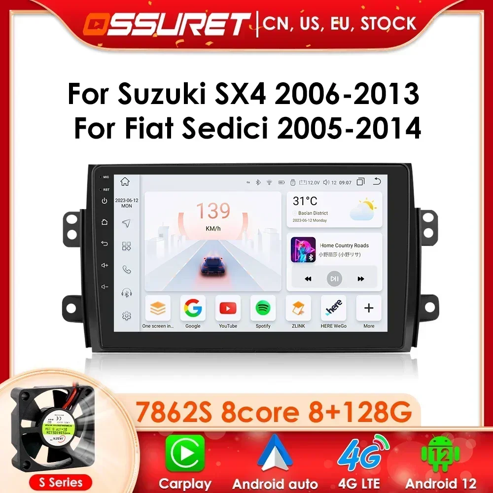 

Octa Core 7862S For Suzuki SX4 2006-2013 Fiat Sedici 2005-2014 Car Radio Multimedia 2din Android Autoradio CarPlay Stereo GPS BT