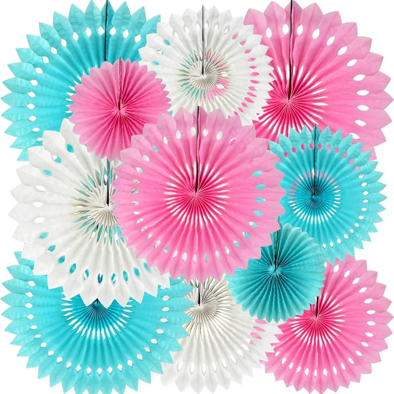 20pcs Hanging Tissue Paper Fans Paper Fan Wedding Backdrop Decoration