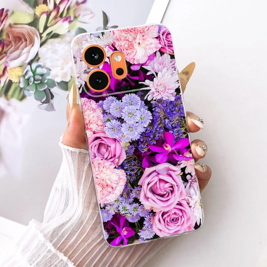 Cute Cat & Peacock Painted Soft Slim Phone Case - Artistic Protective Cover