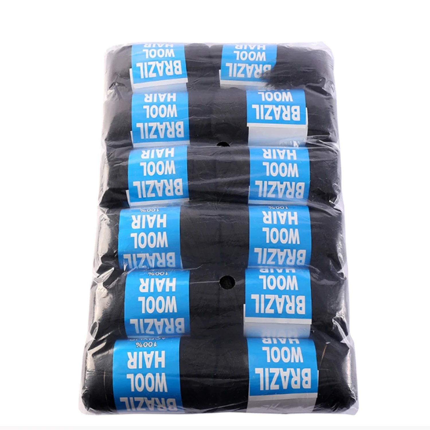 Wholesale New Brazilian Wool Hair Synthetic Pre Stretched African Hair Yarn for Braiding Hair Extension for Women Black 1