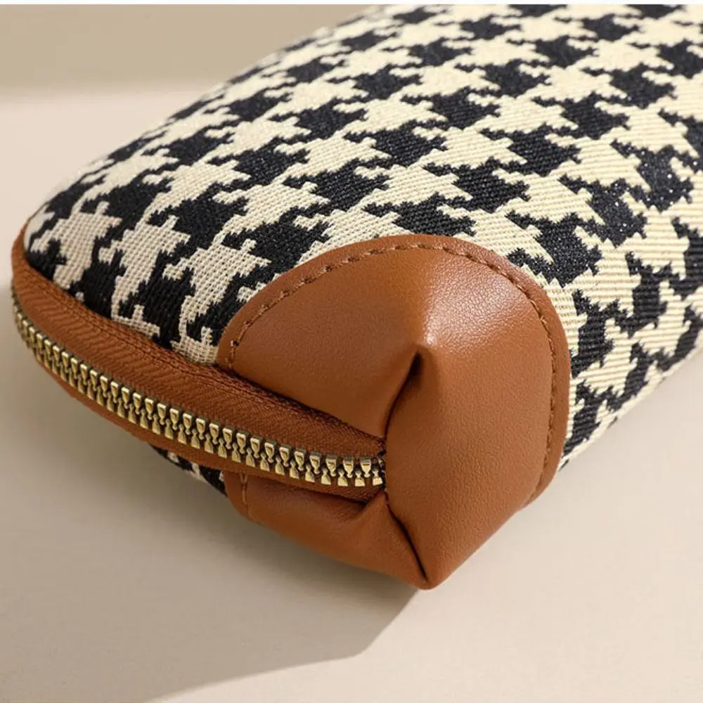 Coin Purse Women Wallet Card Wallet Coin Purse Wallet Zipper Wallets Women Purse Women Coin Purse New Houndstooth Women's Canvas Zipper Wallet