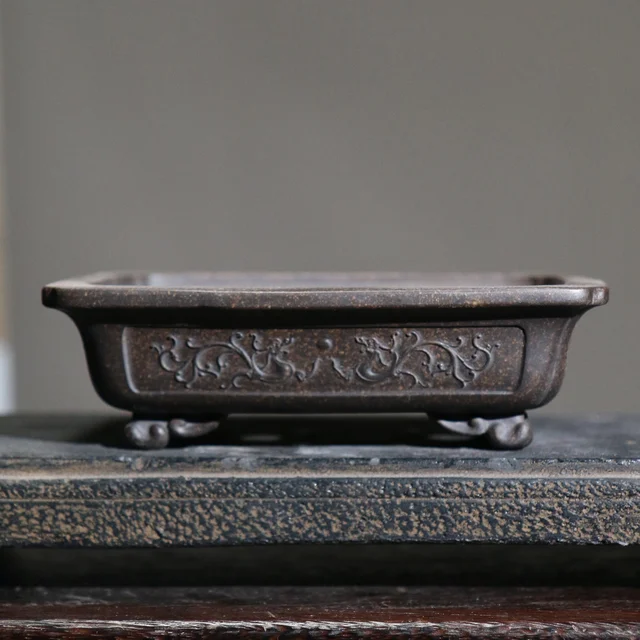 Kerámia Téglalap Bonsai Pot Hagyomány Cina Pozsgás Növények Kert Dekoráció - Image 2