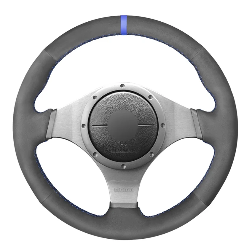 Black Faux Suede Car Steering Wheel Cover for Mitsubishi Lancer Evolution 8 VIII 2003 2005