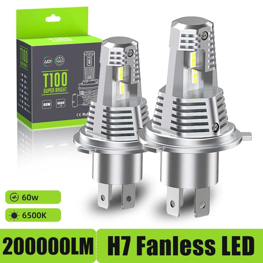 

2pcs H4 9003 LED Headlight Bulb CSP Fanless With Canbus High & Low Beam for Audi BMW Honda H4 LED Headlamp for Car Motorcycle