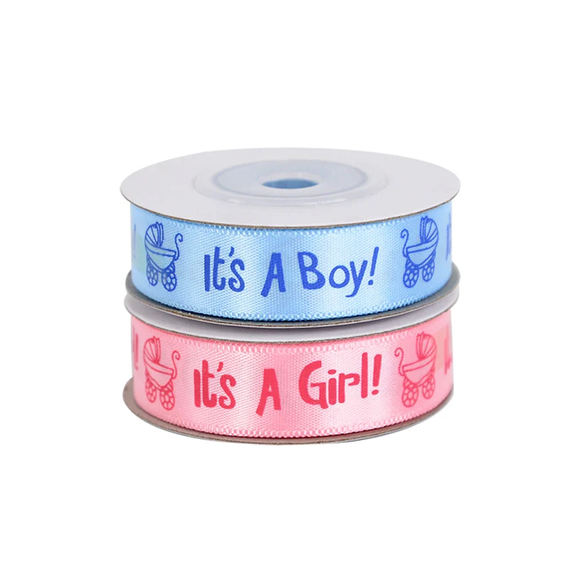 10Yards Pink Blue It's A Boy It's A Girl Ribbon Baby Shower Gift Wrapping Ribbons Gender Reveal Kids Birthday Party Decorations