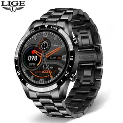 Men's Smartwatch with Full Circle Touchscreen and Bluetooth Calling - Waterproof Fitness and Activity Tracker with Gift Box (Silver)