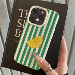 Colorful Striped Fruits Lychee Pattern Phone Case Cover - iPhone 15 Plus (1)