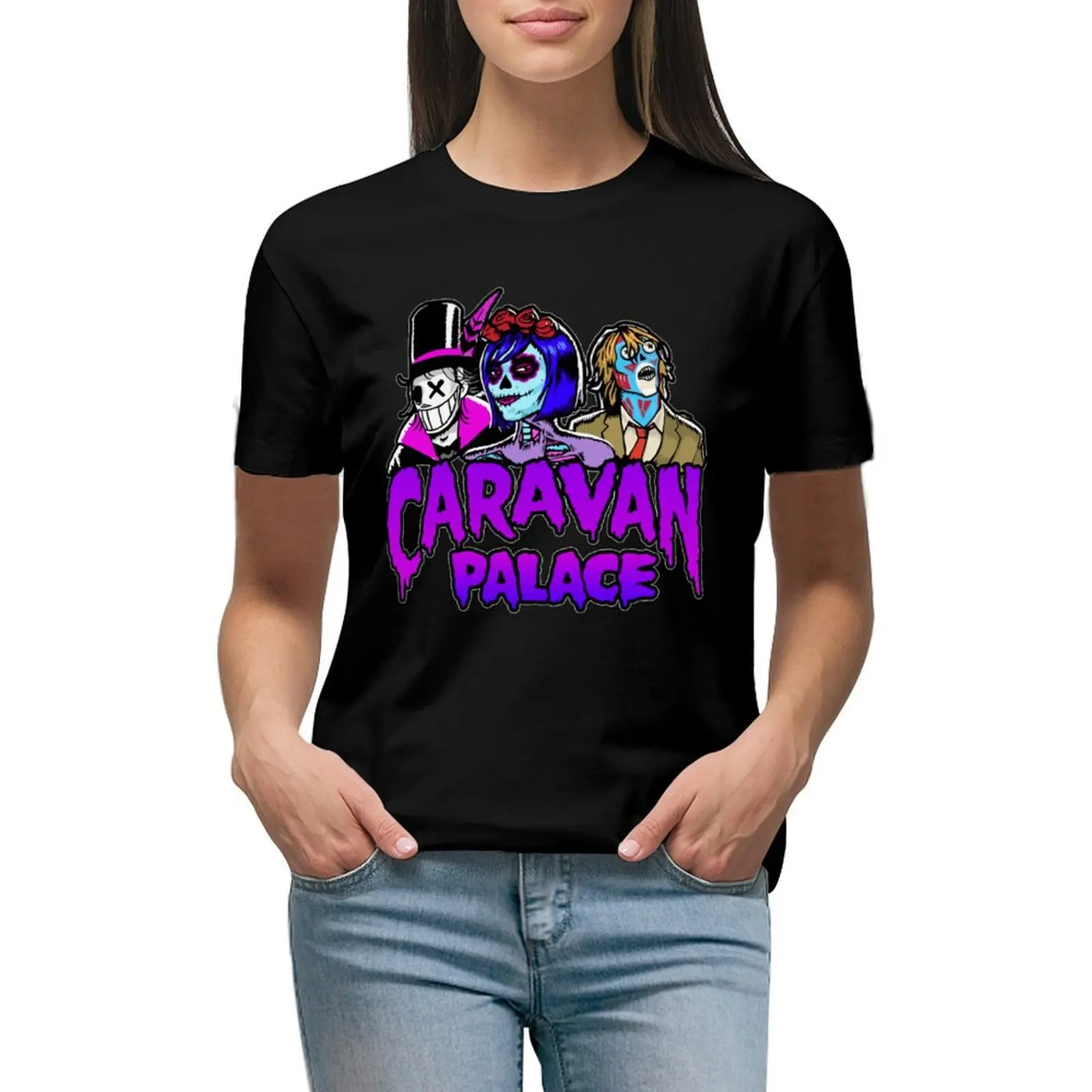 

Caravan Palace Merch T-shirt graphics anime clothes Women's tops
