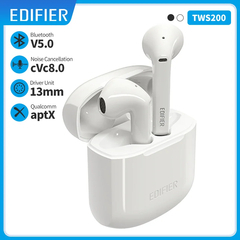 EDIFIER TWS200 TWS Earbuds Qualcomm aptX Wireless earphone Bluetooth 5.0 cVc Dual MIC Noise cancelling up to 24h playback time|Bluetooth Earphones & Headphones| - AliExpress