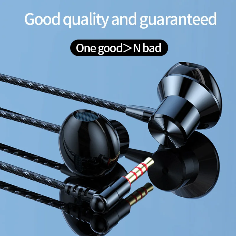 

EARDECO 3.5mm Wired Headphones Bass In-ear Headphones Sport Wired Earphone L Curved Plug Earbuds Headphone Headset with Mic