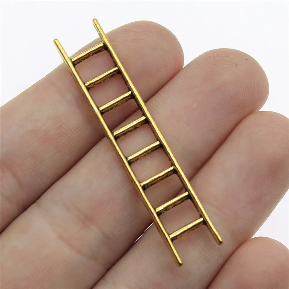 WYSIWYG 10pcs 51x10mm 3 색 골동품 골드 골동품 실버 색상 골동품 청동 사다리 펜던트 매력 보석 만들기위한