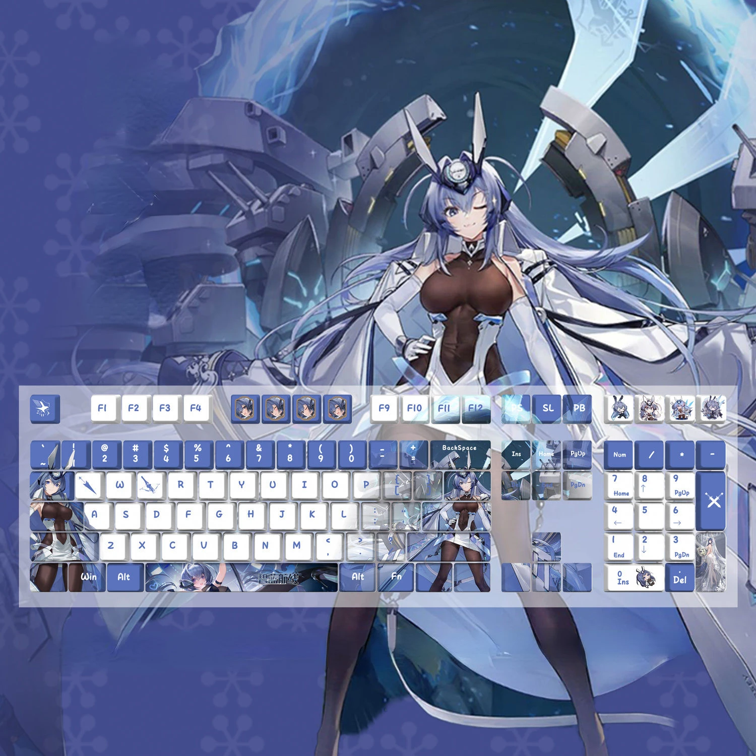 Azur Lane Uss Keycap Teclado Mecânico Pbt Bonito Sexy Girl Keycap Perfil Cereja para Interruptor mx Faça Você Mesmo 108 Chaves Grupo Novo
