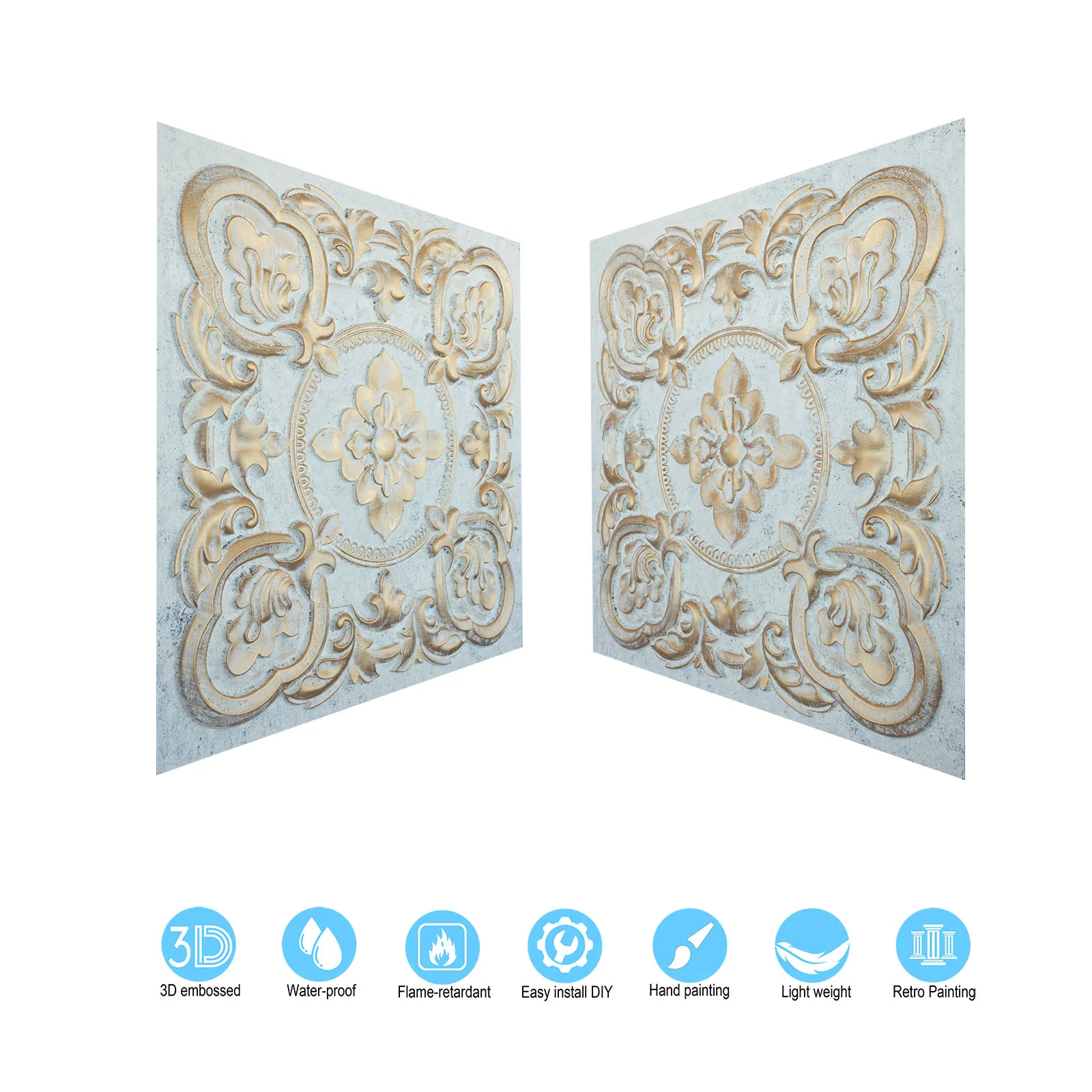 Azulejos de techo para cafetería, pub, restaurante, paneles de techo, PL30,  oro blanco envejecido, 10 piezas - AliExpress, image size:1600x1600