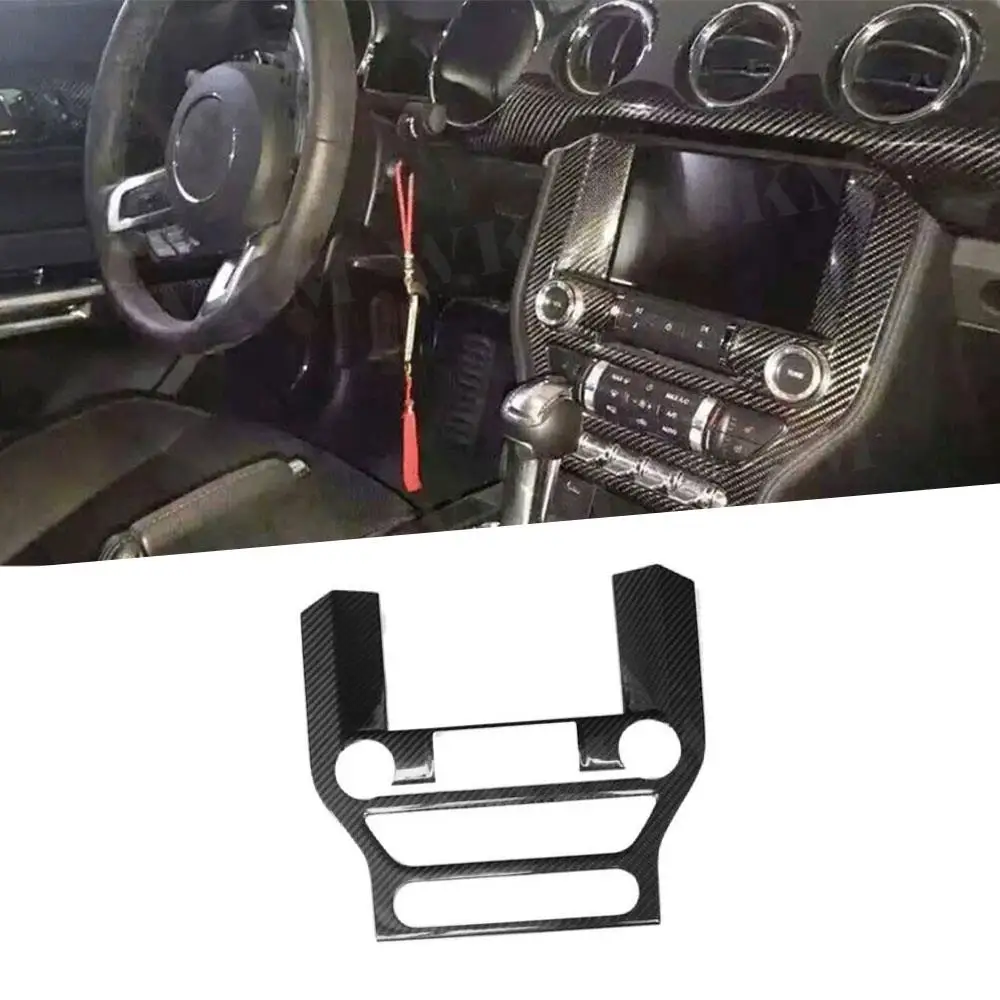 

Real Carbon Fiber Car Dashboard Meter Bar Cover Central Control Air Conditioning Cover For Ford Mustang 2015-2017 Interior trim