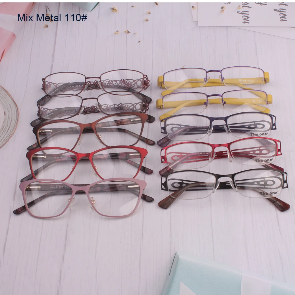 

Wholesale promotion men glasses points Women stainess steel Optical Frames Oculos de grau Gafas lentes quadros round half frame