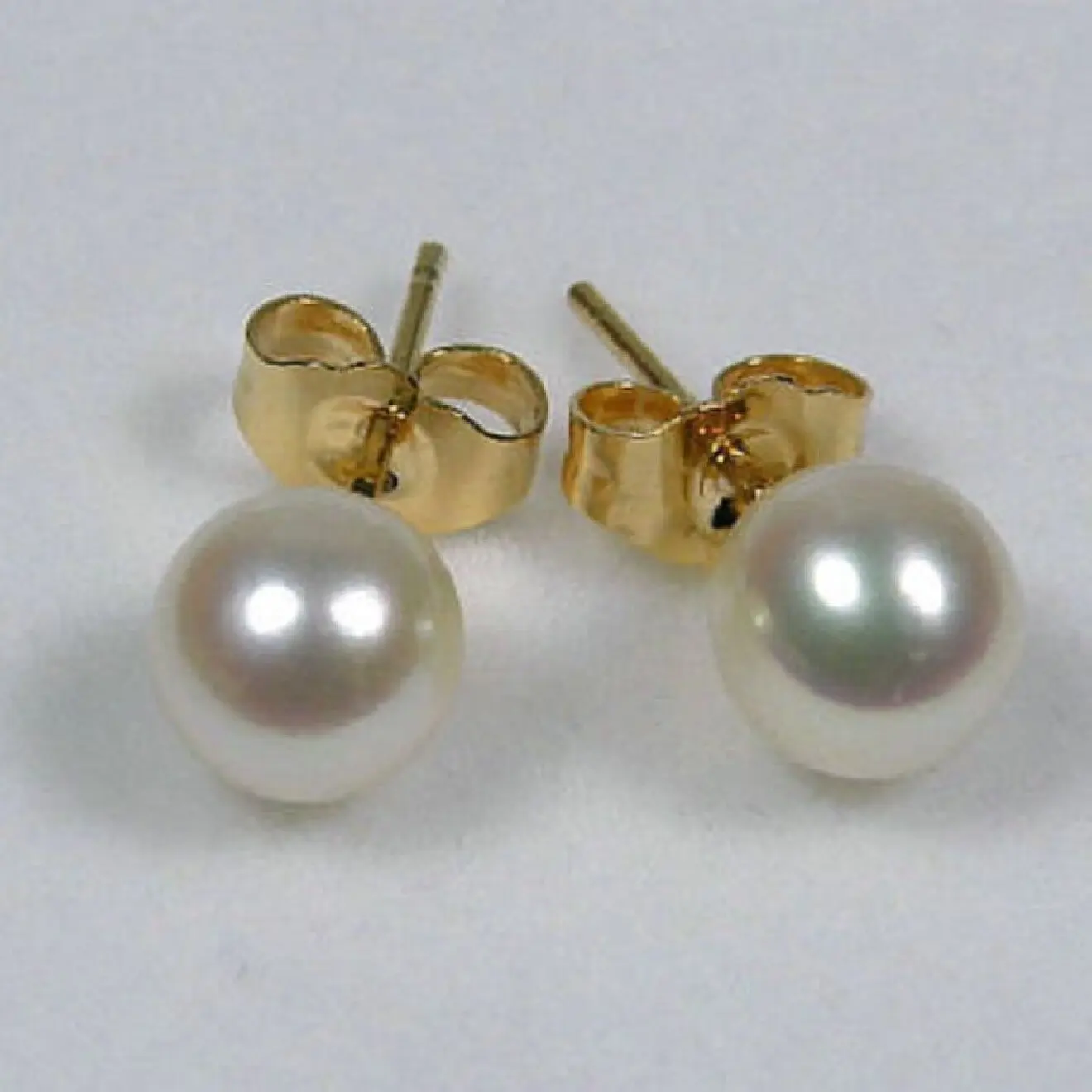 

Good Champagne 7-8mm AAA++ Gray 7-8mm White 6.6mm Akoya Perfect Round Cultured Pearl Stud Earring 14k/20