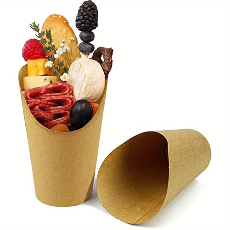 50pcs Multi-Use Disposable Paper Cups Eco-Friendly for Snacks Desserts Parties