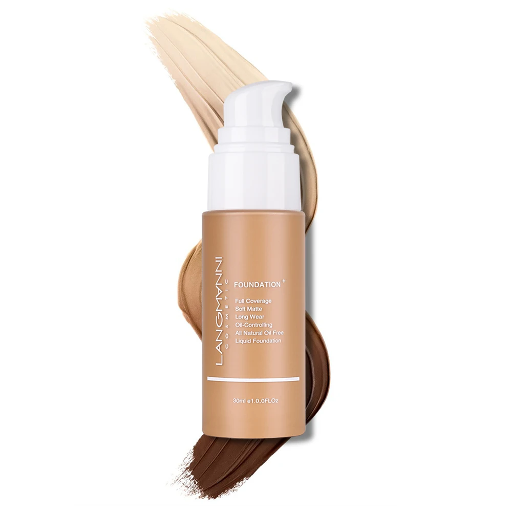 Liquid Foundation 30ml High Coverage Makeup Base Cream Lasting Concealer BB Cream Matte Finish Waterproof Face Corrector