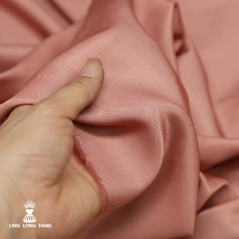 Super Soft Two-sided Solid Color Satin Fabric 60% Cotton Silky Glossy Wide-leg Pants Skirt Suit Designer Skin-friendly Fabric