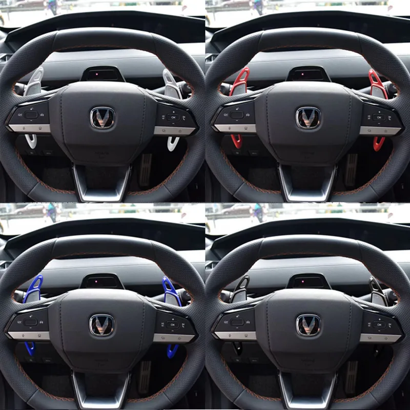 2pcs For Changan UNIV Uni-v Steering Wheel DSG Paddle Shifters Extension Sport Red Black Car Accessories