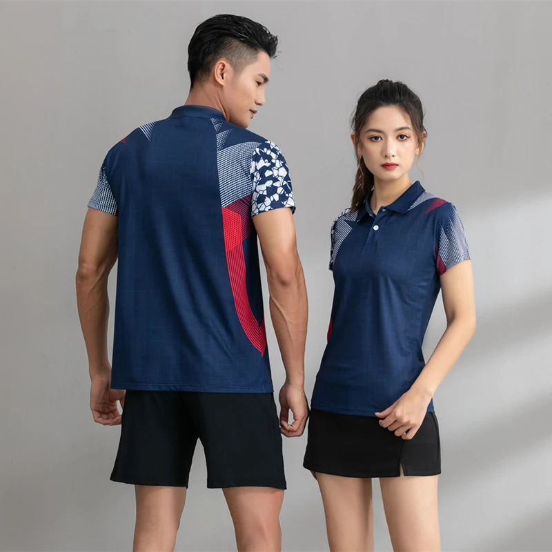 Short Sleeve T Shirt Sports Clothes High End Tennis Shirts Women Men Badminton Uniforms Turndown Collar Table Tennis Shirt Shorts Skorts Training Polo Sports Skirts
