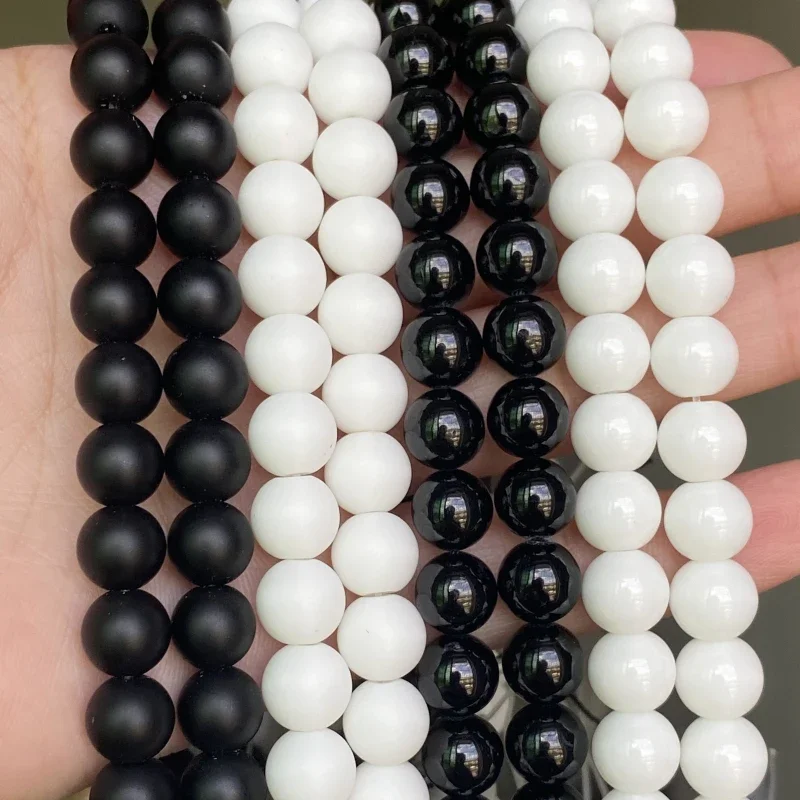 Natural Agates Round Loose Beads For Jewelry Making DIY Bracelets 15"
